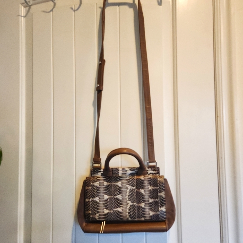 Hayward Python Brown Crossbody Bag - image 1